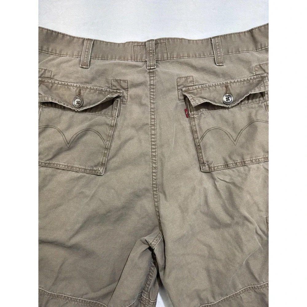 Levis Cargo Shorts Mens‎ 38 Beige 12 Inch Inseam Pockets Casual Cotton Utility